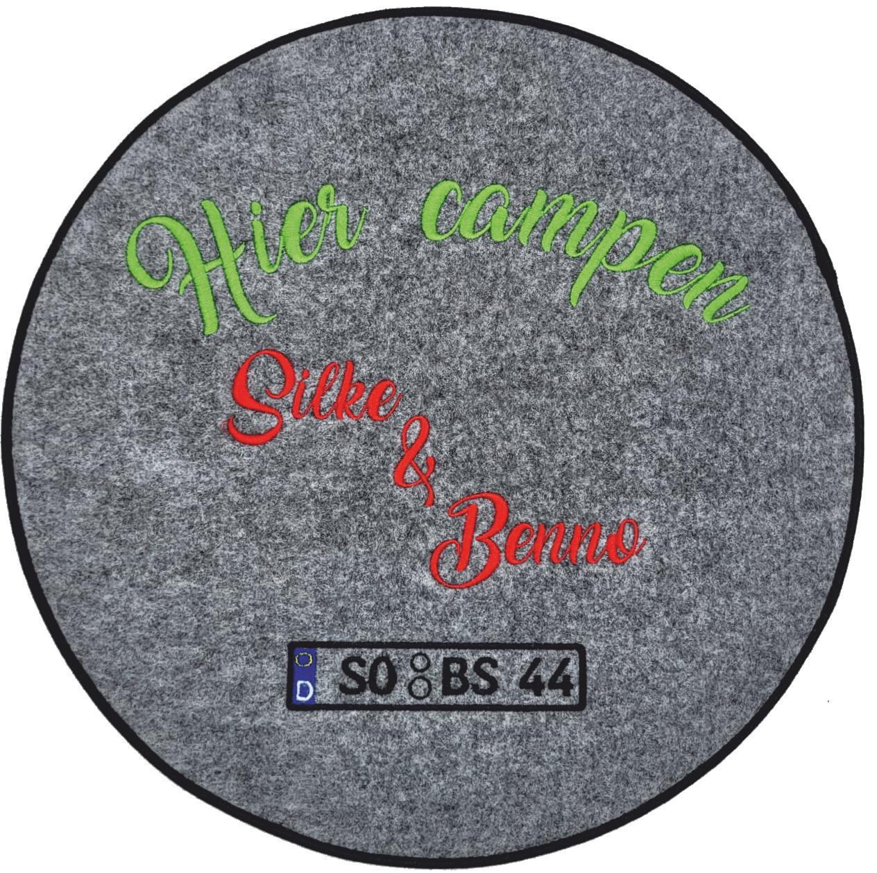 Personalisierte Filzauflagen und Kennzeichen