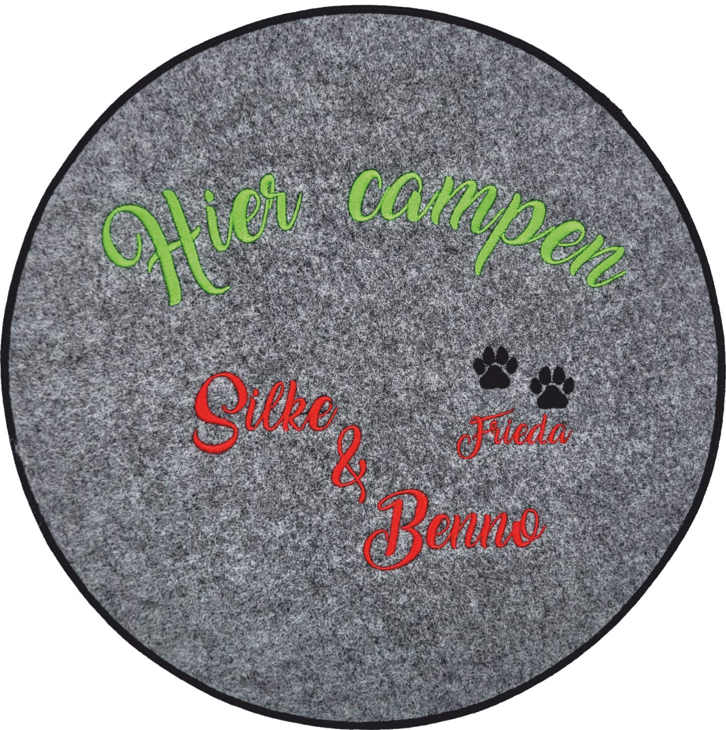 Personalisierte Filzauflagen und Hundenamen