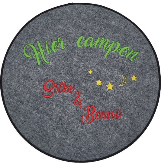 Personalisierte Filzauflagen mit Mond und Sternen