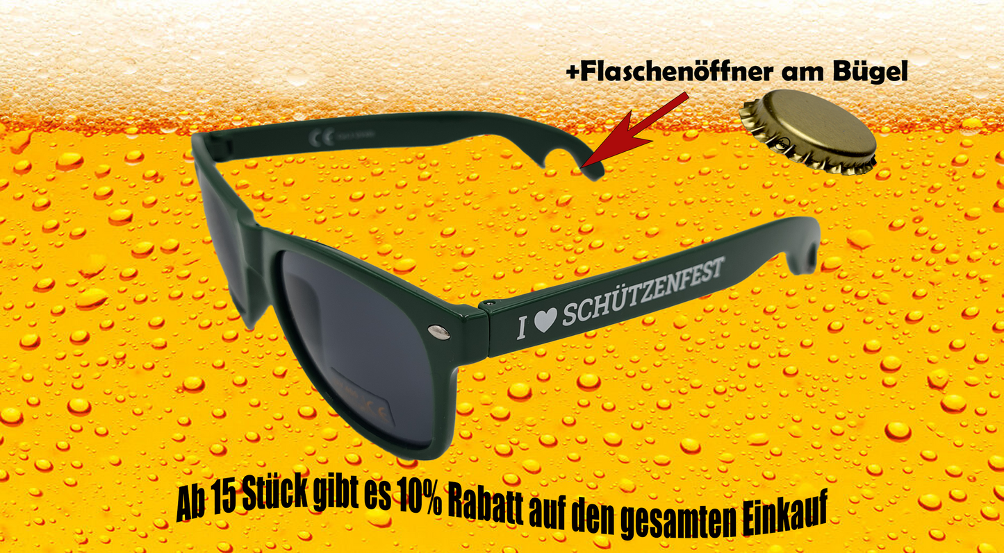 Schützenfest-Sonnenbrille ab 15 Stück gibt es 10% Rabatt auf den gesamten Einkauf